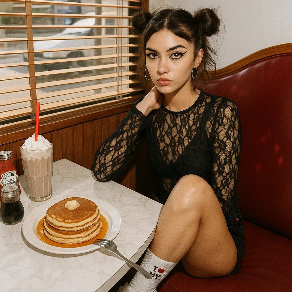 Jen Ceballos x Mango Black Lace Sheer Top M Y2K Grunge Festival Streetwear Edgy